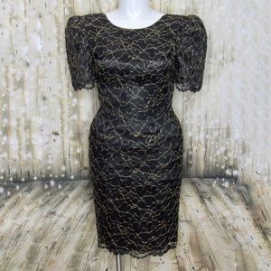 Vintage Amanda Fielding Black Cocktail Dress